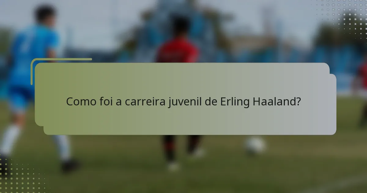 Como foi a carreira juvenil de Erling Haaland?