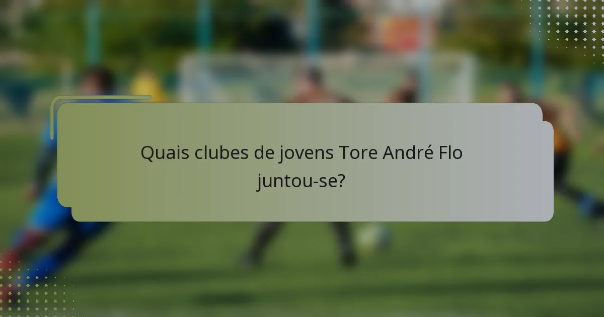 Quais clubes de jovens Tore André Flo juntou-se?
