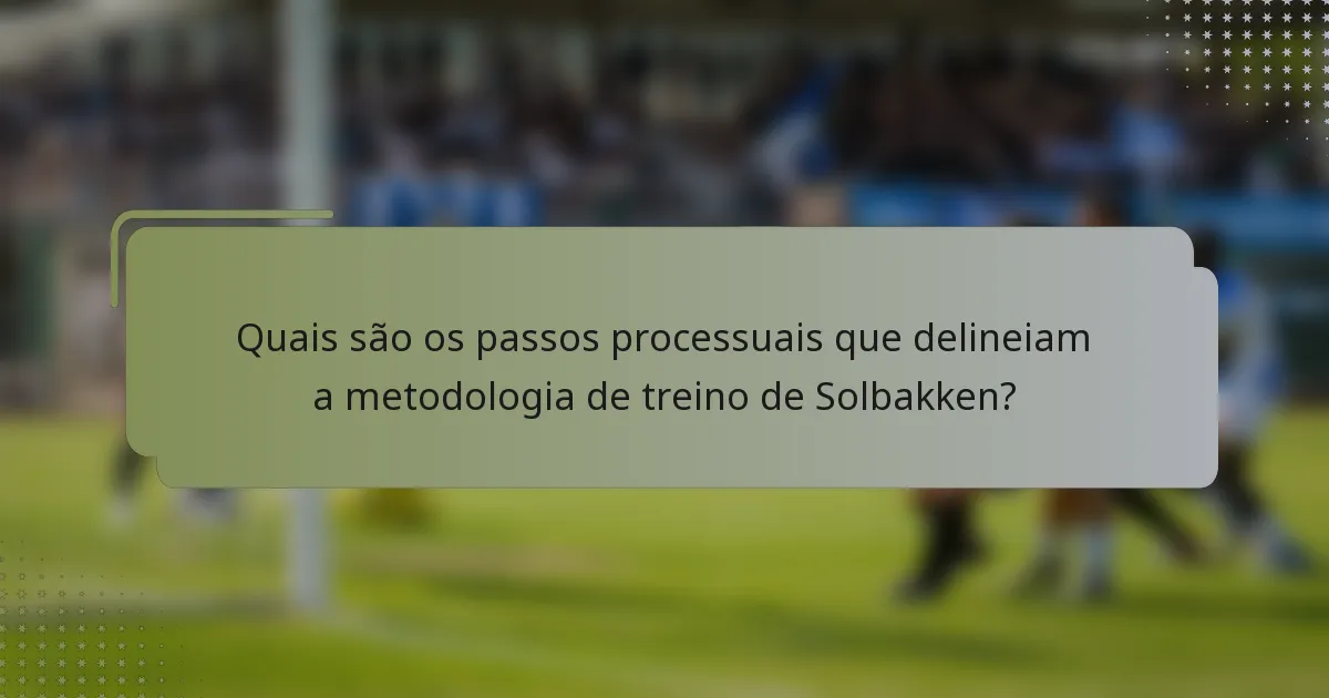 Quais são os passos processuais que delineiam a metodologia de treino de Solbakken?